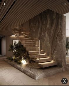 Modern Stone House Interior Design, Stone And Wood Architecture, Unique Stair Railing Ideas, Modern Home Stairs, Modern Wood Stairs, Unique Staircase Ideas, Modern Stairs Ideas, Under Stairs Design, Modern Stair Railing Ideas