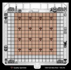 a game board with several different items on it, including an orange and white tile