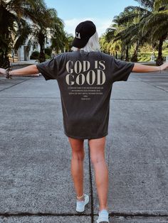 God is good shirt, Christian Shirts, Jesus Shirt, Christian Merch, Bible Verse Shirt, Christian Streetwear, Faith Based Apparel, Religious Apparel, Religious Gifts 🐣 NOTE: Our shirts are unisex and true to size. For an oversized look, you need to order 1-2 sizes bigger than your normal size. We house several industrial printing technologies that allow us to apply ink directly into a textile, so there is no fading, peeling, or cracking. ⇒ How Do I Order ❶ Please review all the information provid Pray Shirt Design, Oversized Christian Shirts, God Is Good Shirt, Aesthetic Christian T Shirts, Apparel Design Ideas, Cool Christian Tshirts, Diy Christian Shirts, Cute Jesus Shirts, Jesus Merch Aesthetic