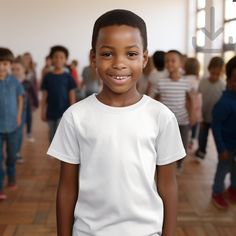 "Featuring a white Bella Canvas 3001 Youth Tshirt Mockup - African child during recess. This mockup template is perfect for anyone selling special designs for their print on demand shop! Don't wait! Save this beautiful mockup to your collection today while still on sale! //One Model // Color's Available: White //Mockup Details: Shirt: Bella Canvas 3001Y //ATTN: Although most colors should match the mockups on Printify and Printful, there may be a few that are slightly off. If you encounter any issues with the color you want to use, please send me a message and I will work with you to find a solution. The images shown above are not all the photos, there are too many to show and I'm too busy paying taxes to post them all, but feel free to ask questions! //Digital Download: To Open The Produc Short Sleeve T-shirt For School, Solid Color Short Sleeve T-shirt For School, Short Sleeve Solid Color T-shirt For School, White T-shirt For School, Basic T-shirt For School, Basic Solid Color T-shirt For School, White Short Sleeve Shirt For School, Basic Crew Neck T-shirt For School, Basic White School Shirt