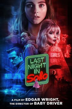 the movie poster for last night in solo starring actors from left, michael taylor, and rachel