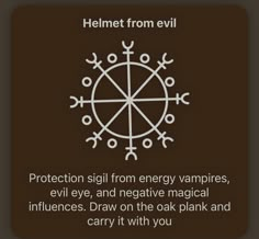 an image with the words protect from evil written in white on a dark brown background