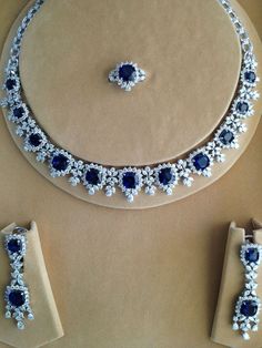 Diamond Necklace Designs, Diamond Jewelry Necklace, Blue Stones, Expensive Jewelry, Jewelry Design Necklace, A Necklace, Royal Jewelry