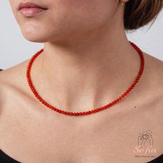 This red onyx dainty choker is fun and easy to wear and match with any outfit. They can express your style, mood, or personality in a subtle and charming way. It is perfect for anyone who loves minimalist style, natural stones. It is a unique and meaningful gift for yourself or someone special. You can wear it by itself or mix it with other necklaces for a fun and trendy look. If you have a large demand of the stone beads or necklace, please feel free to contact us for details. - Material : abou Red Necklace Outfit, Necklace Outfit, Dainty Choker, Stone Beaded Necklace, Red Necklace, Crystal Choker, Red Crystals, Onyx Stone, Dainty Jewelry