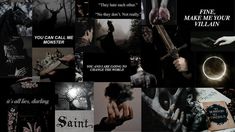 a collage of images with the words, you can call me your villain on them