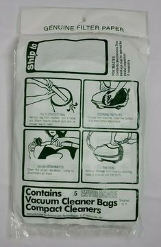 the instructions on how to use vacuum cleaner bags