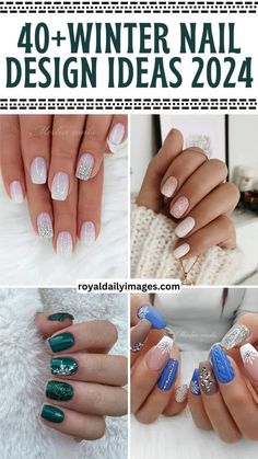 Winter Nail Designs To Try This Year, Nails For 2024 Winter, Acrylic Nail Designs January 2024, 2024 Winter Nails Trend, Nail Trend 2024 Winter, 3 Color Nails Design, Winter Nails January 2024, Nail Designs For Winter 2024