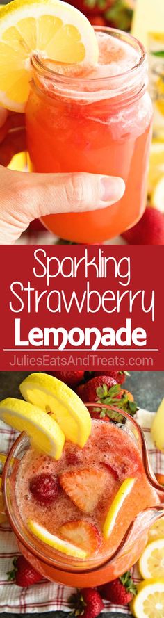 sparkling strawberry lemonade is the perfect summer drink