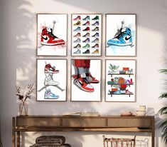 Add two items to your cart and get the second one free! Use code HAPPY19 by January 1, 2025. Don't miss out! Elevate your space with our Sneakers Poster Set, the ultimate addition for sneaker enthusiasts and Hypebeast fans alike! This unframed set includes 6 premium 8x10 inch prints, featuring iconic Michael Jordan-inspired designs and bold sneaker art that bring energy and style to any room. Perfect for boys' rooms, dorms, or sneakerheads looking to personalize their wall decor, these cool post Posters For Boys Room, Michael Jordan Sneakers, Sneakers Wall, Sneakers Poster, Sneaker Posters, Sneaker Art, Jordan Sneakers, Free Use, Cool Posters