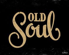 an old soul logo on a black background