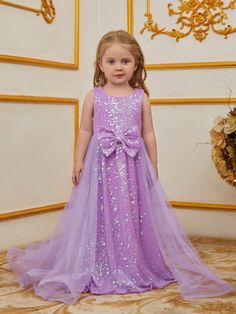 Púrpura malva Fiesta Collar sin mangas Lentejuelas Liso A línea,Entallado y acampanado Embellished Elástico Ligero Todo Purple Dress For Kids, Frozen Birthday Dress, Abc Cards, Wedding Dresses For Kids, Wedding Dress Sequin, Purple Party, Round Neck Dress, Sequin Wedding, Mauve Purple