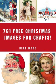 christmas images for crafts with santa claus and other holiday items in red, white and green