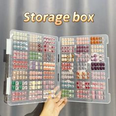 Nail box upgrade/Add on Perfect for keeping your press on nails safe, clean and organized.  empty storage box no nails included Two options: 1. Small size box (can fit 15-17 sets) **FREE DOUBLE SIDED TAPE STRIPS INCLUDED30 strips) Length*Width*Height 6.25*9.875*1.375 inch 24*16*3cm 2. Large size box (can fit 30 sets) **FREE DOUBLE SIDED TAPE STRIPS INCLUDED60 strips) Length*Width*Height 12.2*8.9*0.78 inch 31*22.5*2 cm More information can be found on my Instagram @chuchu_nailstudio. Book Nail Art, Rangement Art, Nail Organization, Transparent Nails, Nail Box, Nail Plate, Art Storage, Nails Manicure, Clear Nails