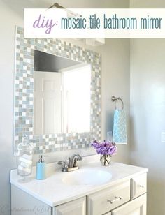 a bathroom sink with a mirror above it