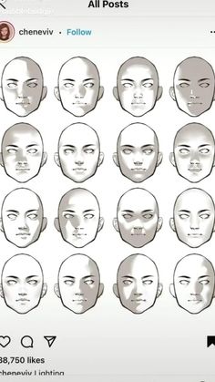 an iphone screen showing the face and head shapes