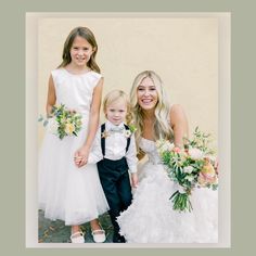 two girls and a boy dressed in formal wear