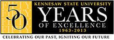 the 50th anniversary logo for kennesaw state university years of excellence, 1953 - 2013