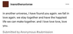 an email to someone about love and hate in another universe, i have found you again