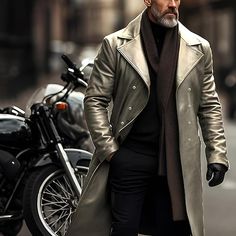 Season:Fall  Winter; Fabric:Faux Leather; Sleeve Length:Long Sleeve; Gender:Men's; Style:Classic,Casual,Fashion; Occasion:Vacation,Daily,Going out; Outerwear Length:Long; Placket:Double Breasted; Function:Warm,Windproof; Pattern:Plain; Design:Pocket; Neckline:Lapel; Outerwear Type:Faux Leather Jacket,Biker Jacket,Motorcycle Jacket,Red Leather Jacket; Listing Date:09/17/2024; Bust:; Length:; Shoulder Width:; Sleeve: Leather Jacket Biker, Plain Fashion, Faux Leather Jacket Men, Gold Jacket, Winter Fabric, Classic Casual, Leather Sleeve, Faux Leather Jacket, Plain Design