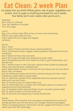 Clean Meal Plan, Think Food, Eating Clean, Clean Eats, Eat Clean, Eating Plans, 21 Day Fix, Healthy Options