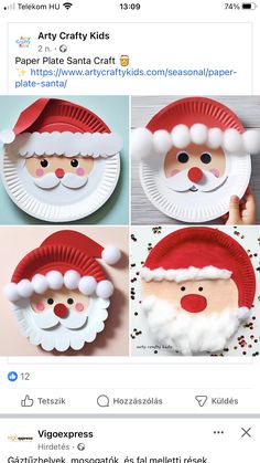 paper plate santa craft for kids to make