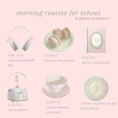 Princess School Morning Routine, Coquette School Morning Routine, Coquette School Tips, How To Be Princess, Coquette After School Routine, Coquette Morning Routine For School, How To Be Coqquete, Coquette Workout Routine, Old Money Morning Routine