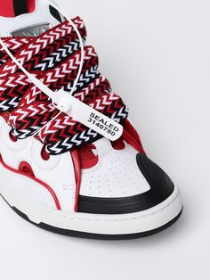 Sneakers LANVIN Men color Red Honey Pink, Lanvin Sneakers, Lanvin Men, Red Sneakers, Italian Fashion Designers, Black Charcoal, Lanvin, Italian Fashion, Calf Skin