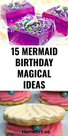 Pin showcasing 15 enchanting sea-themed mermaid birthday party ideas in two images featuring their vibrant decorations and fun game concepts related to celebrating a child's special day.