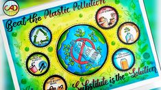 a poster with different things on it that say, beat the waste pollution and no plastic