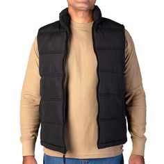 Smith's Workwear's quilted puffer vest adds a layer of serious warmth at the work site with double-channel synthetic insulation backed with a water-resistant shell and double-stitched seams, letting you keep your arms free for vigorous tasks.Click on this MEN'S GUIDE to find the perfect fit and more! 2 pockets Zipper front No hood Hand-warming pockets Secure inner chest pocket Double insulated for extra warmthFABRIC & CARE Imported Midweight Machine wash Polyester Color: Black. Gender: male. Age Mens Outdoor Vest, Men Fashion Classy, Chef Coat, Zipper Vest, Outdoor Vest, Quilted Puffer Vest, Gray Winter, Work Site, Winter Vest