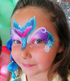 Ariel Face Paint, Watermelon Face Paint, Seashell Face Paint, Face Painting Mermaid, Mermaid Face Paint Kids Easy, Simple Mermaid Face Paint, Mermaid Face Painting, Facepainting Ideas Mermaid, Mermaid Crown Face Paint