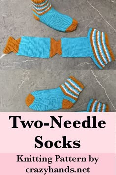 two - needle socks knitting pattern by crazyhands net