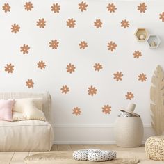 PRICES MAY VARY. 🌼 JAZZ UP WALLS IN SECONDS - Total 18pcs brown daisy flowers(diameter: 5.5in) in separate elements. Let's DIY-creativity and start adding bits of pieces of your personality to the walls of the home around you from the bedroom to the foyer. 🌼 DAMAGE-FREE AFTER REMOVAL - iinuu Flower daisy wall decals peel and stick. Easy to remove and leaves no sticky residue. Available for repositioning. 🌼 WATERPROOF FLOWER WALL DECALS - Specially designed for indoor and outdoor use - Water-p Floral Wall Stickers, Daisy Room, Girls Wall Stickers, Living Room Playroom, Kids Bedroom Walls, Girl Bedroom Walls, Living Room Nursery, Flower Wall Decals, Boho Room Decor