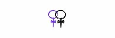 two black and purple scissors are next to each other on a white background with the word dad written in it