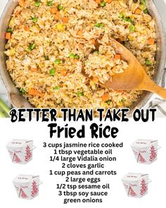 the recipe for fried rice in a skillet