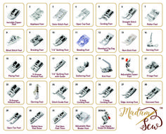 many different types of sewing machine parts are shown in this diagram, with instructions to make them