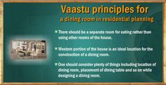 a sign that says vastu pringplies for a dining room in residential planning