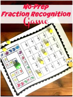 a no prep fraction recognition game for kids