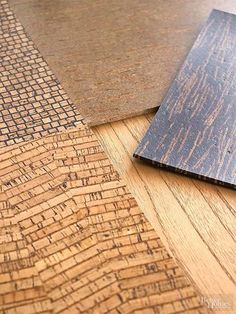 wood flooring samples laid out on top of each other in different colors and patterns