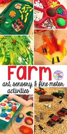 farm art, memory and fine motor activities for toddlers to learn with their hands