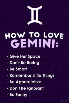 a poster with the words how to love gemin