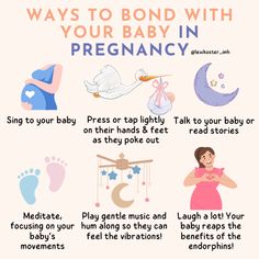 a baby's guide to bond with your baby in pregancy is shown