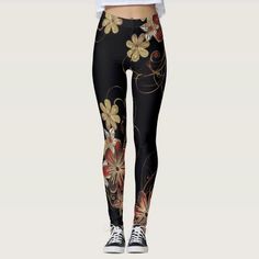 A festive legging to be worn with black or gold. This legging features a gold, white and burgundy poinsettia floral print. A dressy print for parties and beyond. Copper Rose Gold, Copper Rose, Best Leggings, Floral Leggings, Stylish Wedding, Black Marble, Leggings Fashion, Hat Crafts, Gold Black