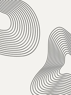 two black and white wavy lines on a gray background, with one line in the middle