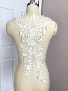 Please note that the default FREE shipping method will be USPS first class mail. Please leave us a message if you need a rush order! This is one of my favorite designs, due to the unique tree shape, very different than your traditional lace. It fits perfectly for Satin, Organza or Tulle wedding dresses. You can also use it for your bridal veils, feel free to cut out the part you like to match the style you want. Price: For 1 piece Color: Light ivory, as in picture Size: About 20x10.5 inches Disc Lace Garter, Bridal Dresses Lace, Corded Lace, Ivory Lace, Tulle Wedding Dress, Lace Weddings, Bridal Veil, Lace Applique, Bridal Lace