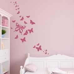 Butterfly Stickers For Bedroom Walls Sticker Butterfly, Murs Roses, Flying Butterflies, Butterfly Family, Family Wall Decals, Butterfly Wall Decals, Kids Room Decals