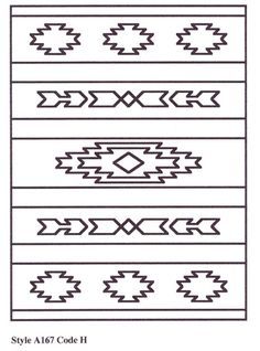 the native american pattern is shown in black and white, with an arrow on it