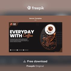 the coffee shop website is designed to look like it has been created by freepik