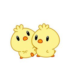 two yellow chicks sitting next to each other