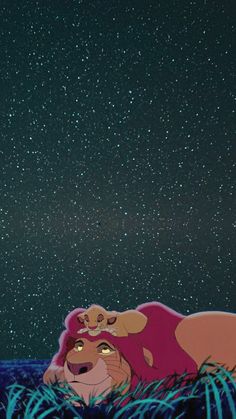 the lion king from disney's live - in - the - wild with stars above